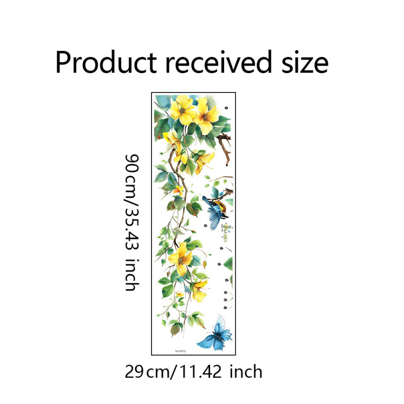 Painted floral vine wall decal for home decor