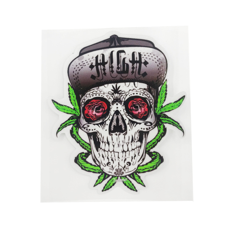 Skull reflective car sticker with a bold design