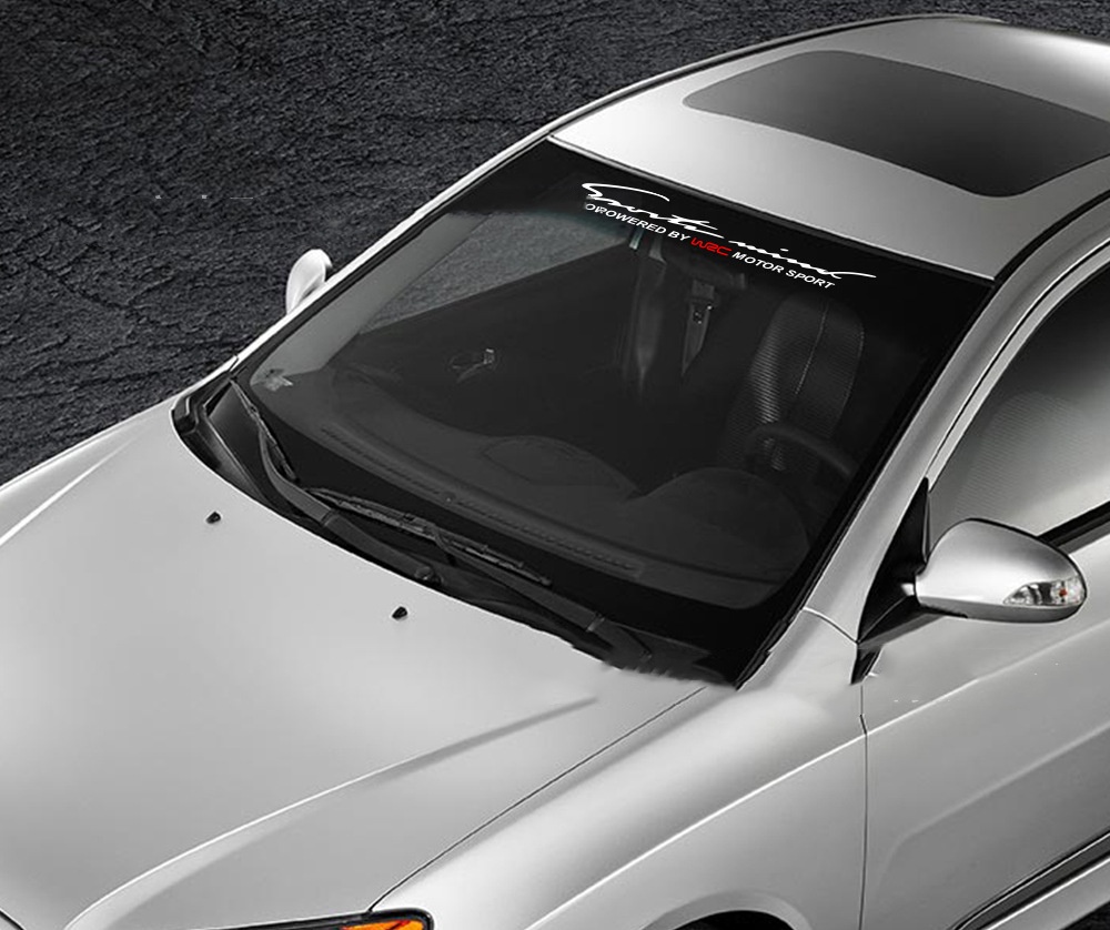 White front and rear windshield car decal design