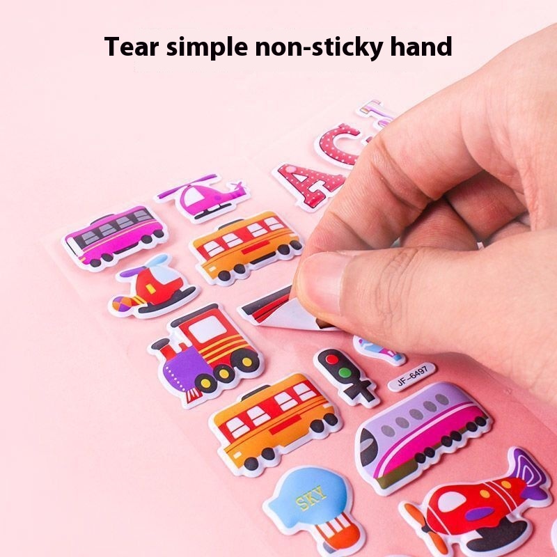 Colorful 3D cartoon bubble stickers for kids