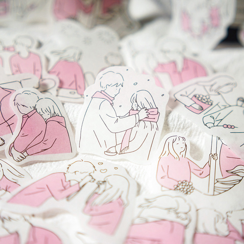 Japanese paper sticker pack with 20 decorative designs