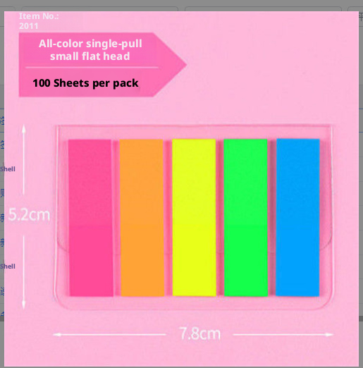 Fluorescent index stickers in vibrant colors for organization