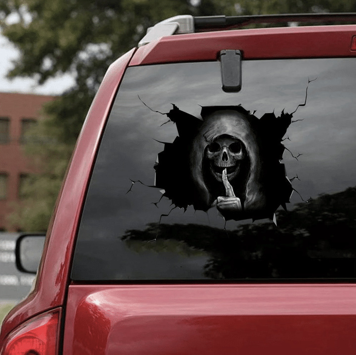 Halloween skull sticker for bumpers and walls