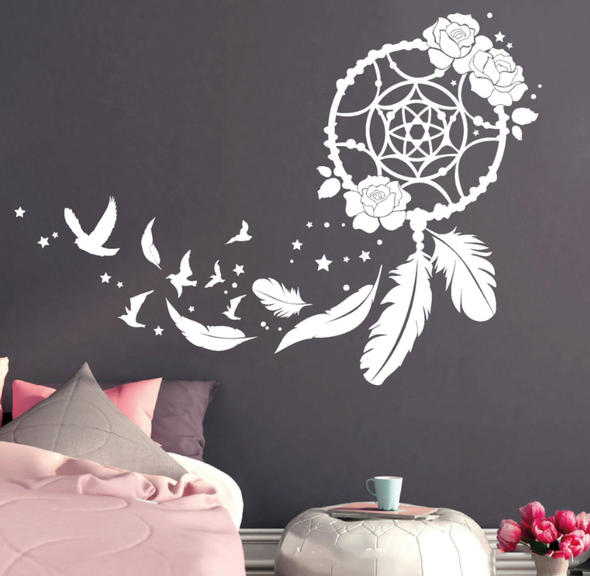 Dream catcher feather vinyl wall sticker design