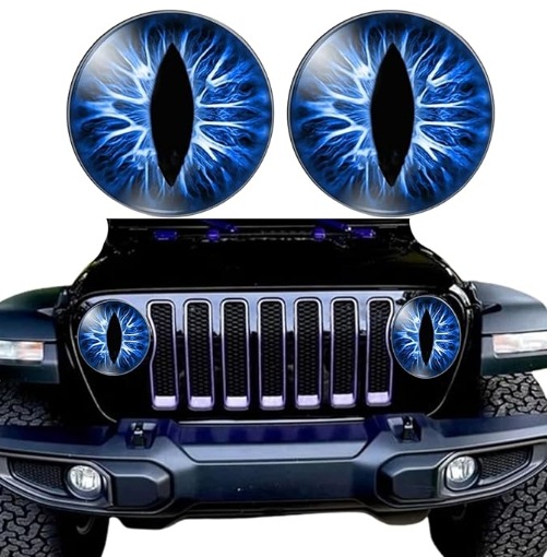 Beast eye headlight decal in vibrant colors for vehicles