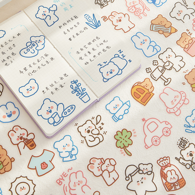 Bear animal stickers pack for crafts and decorating