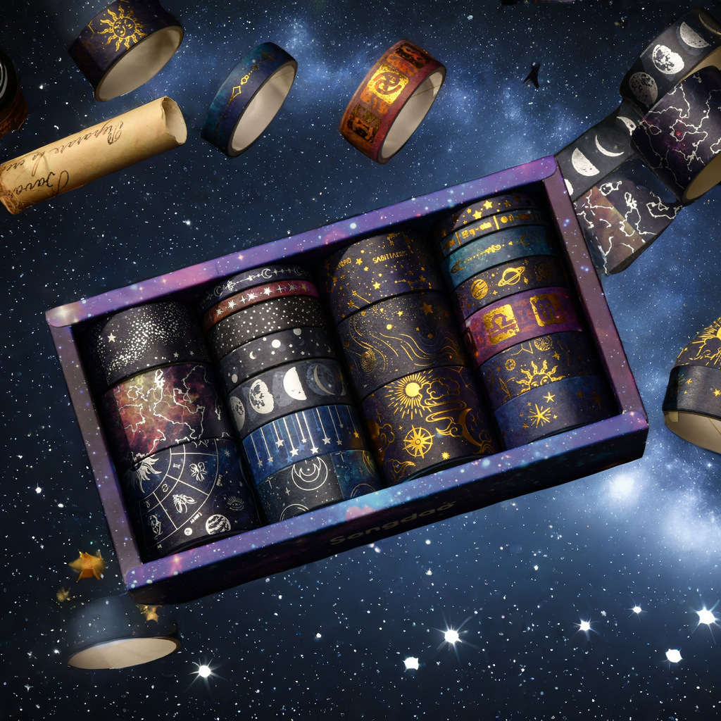 Decorative sticker featuring a vast starry sky design